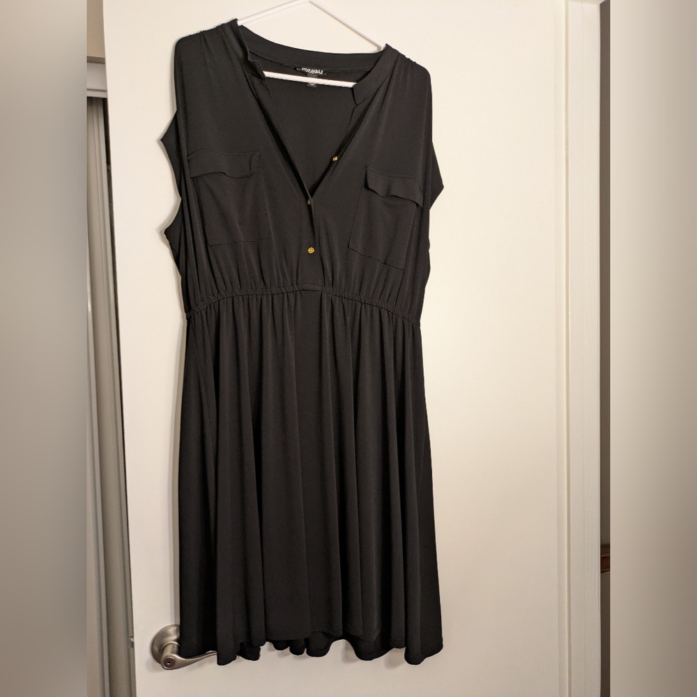 Roz & Ali Black Midi Dress, 2X